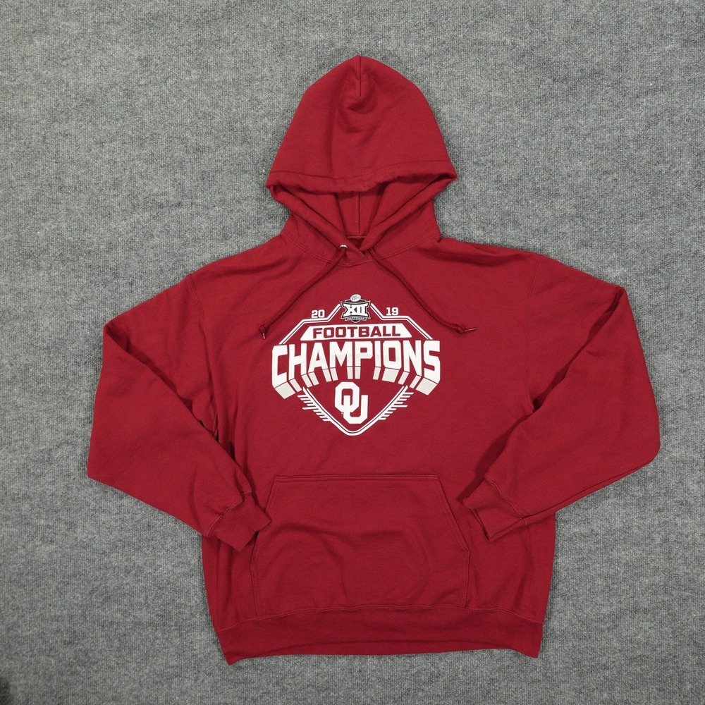 Oklahoma Sooners Hoodie Mens Large NCAA Football 2019 Big 12 Champions Fanatics